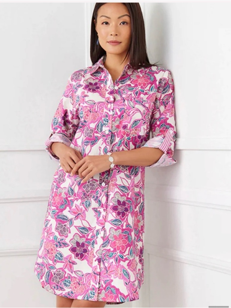 Karen Kane Women’s Pink Floral Shirt Dress Medium